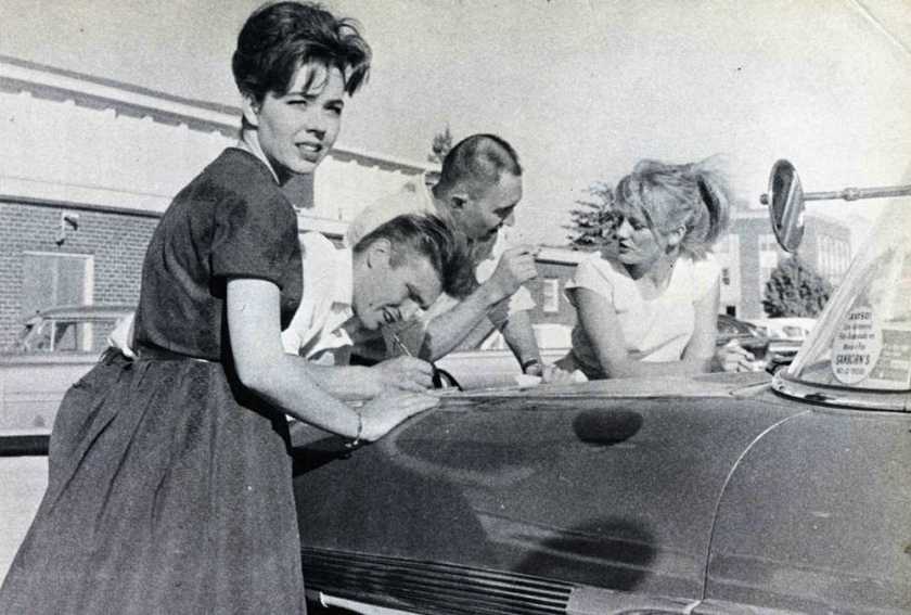 Reporter Anita Young interviews Danish gymnastics team