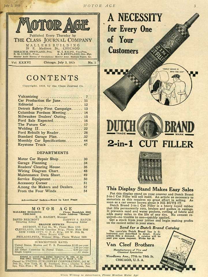Motor Age 1919