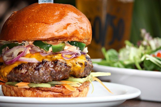 Slater's 50/50 bison burger in Huntington Beach, CA 