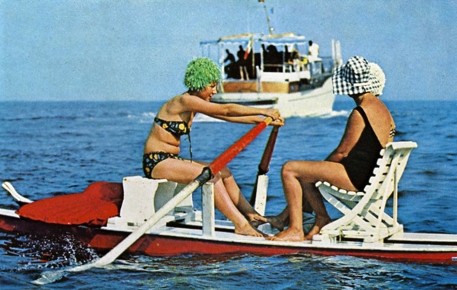 Surf buggy on the Gulf of Rapallo, Natl Geographic June 1963